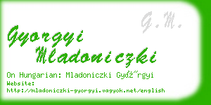 gyorgyi mladoniczki business card